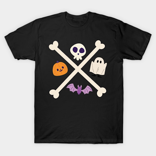 Halloween Crossbones T-Shirt by thingsandthings